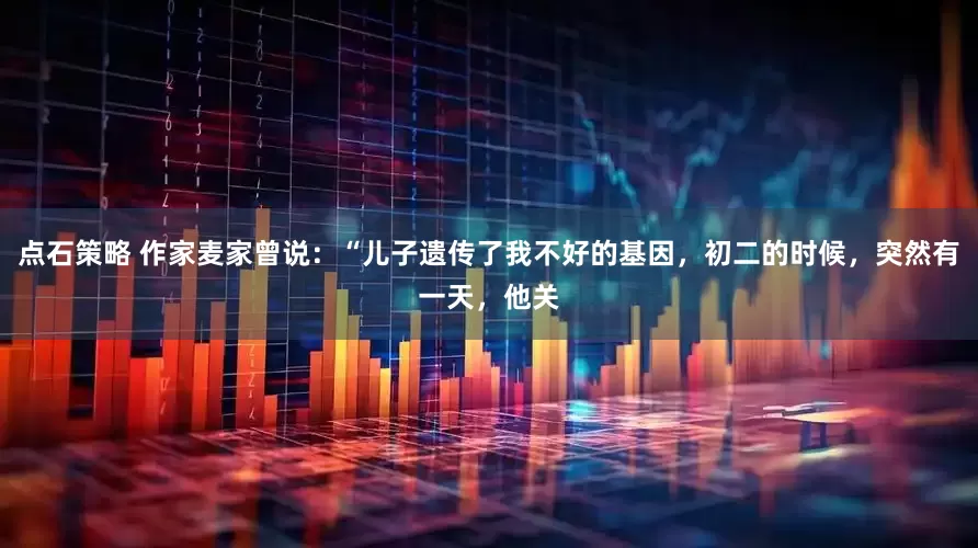 点石策略 作家麦家曾说:“儿子遗传了我不好的基因,初二的时候,突然有一天,他关